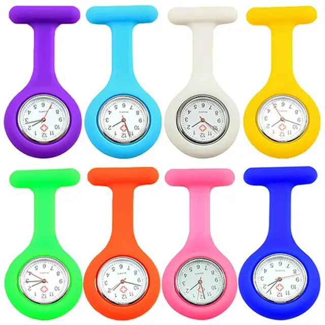 Women Medical Pocket Watch Silicone Nurse Watches High Quality Portable Mini Watch Nurse Clip Watches Brooch Fob for Men