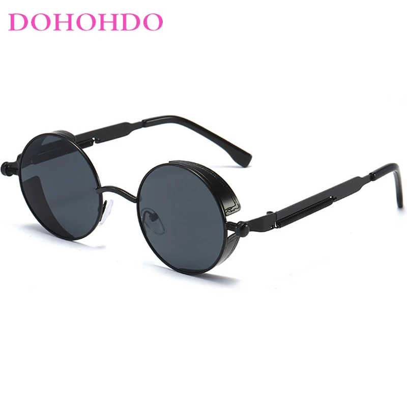 

DOHOHDO Personalized Versatile Steampunk Sunglasses Men Women Fashion Metal Round Sun Glasses Brand Design Vintage Shades UV400