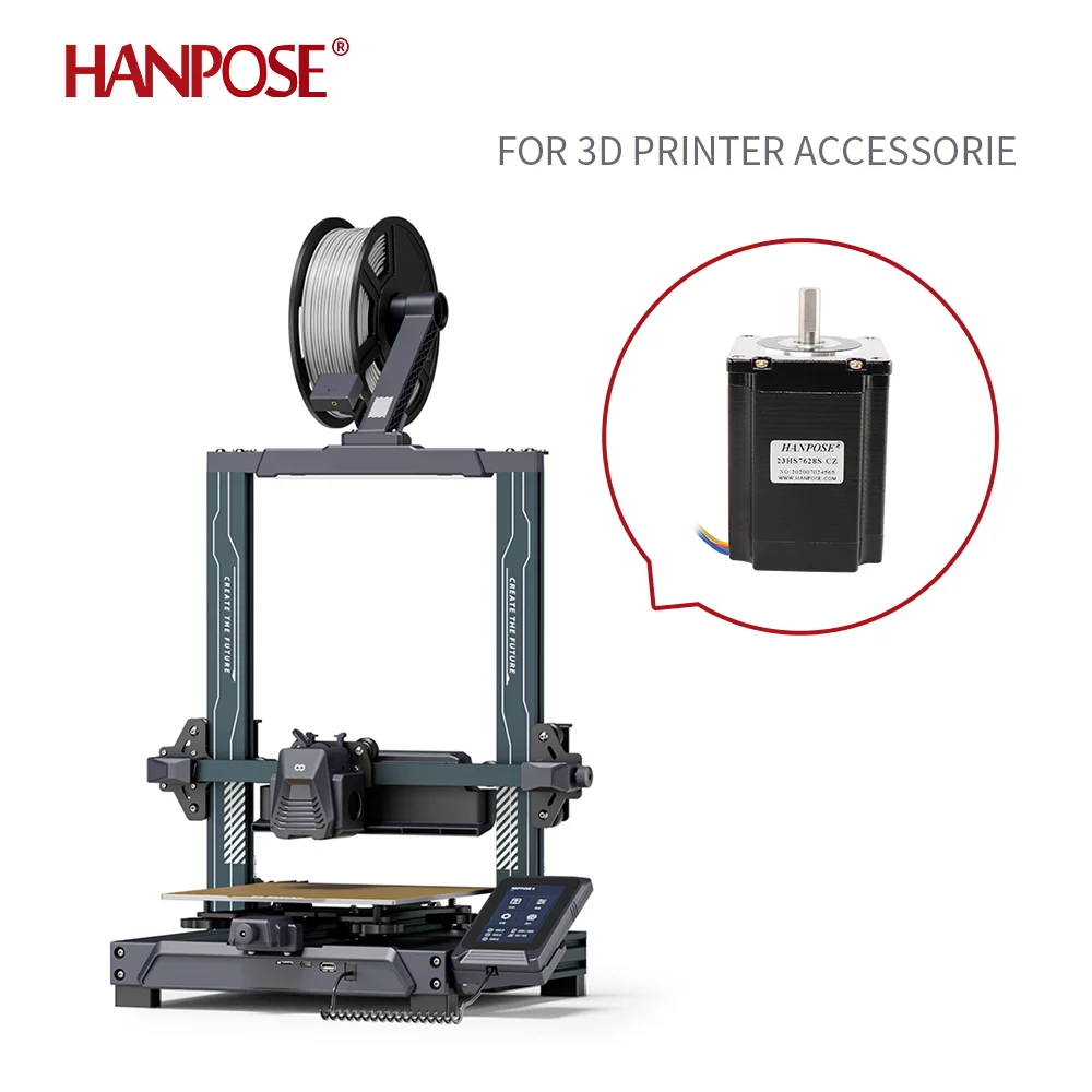 2.8A 189N.cm 4 리드 네마23 스테퍼 모터 24V 2상 1.8도 23HS7628-CZ 3D 프린팅 부품 의료 산업용 후방 출력