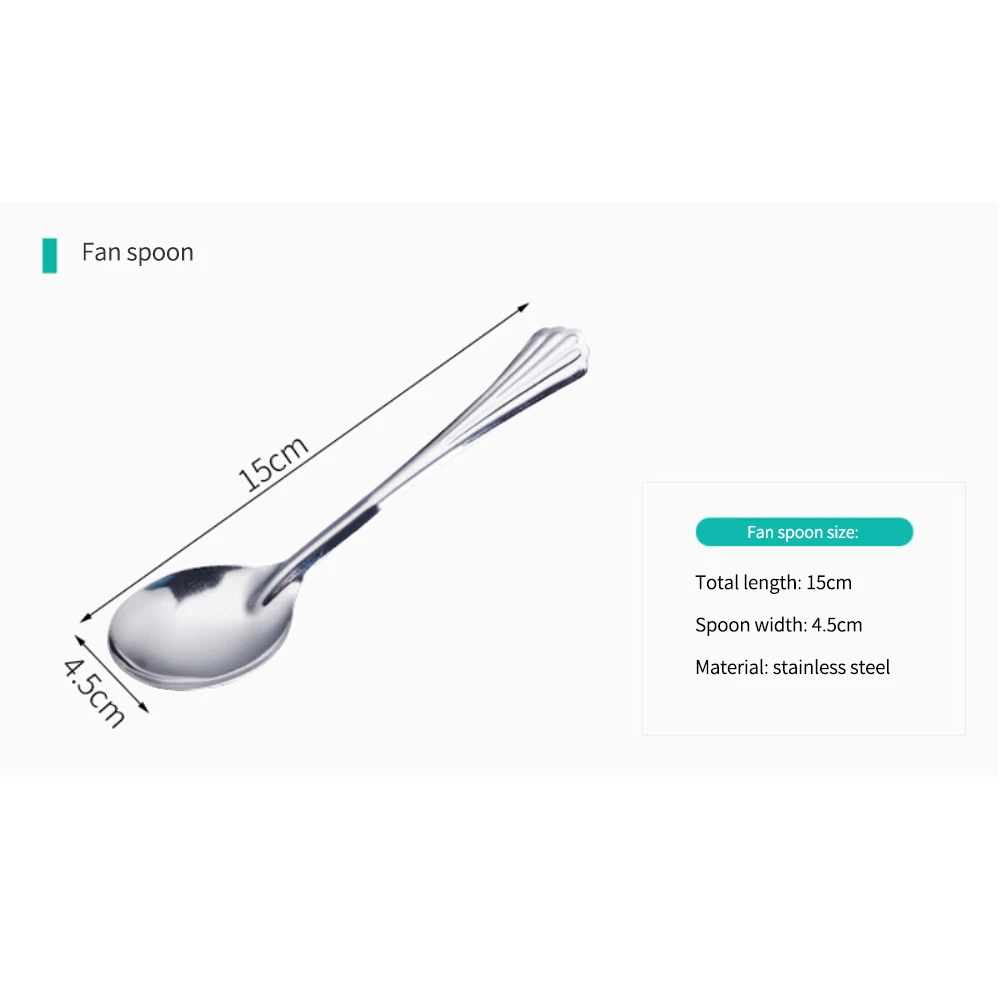 1~10PCS Stainless Steel Spoon Tableware Soup Rice Tableware Flat SpoonFlat Spoon Chinese Deepened Large Capacity Mirror