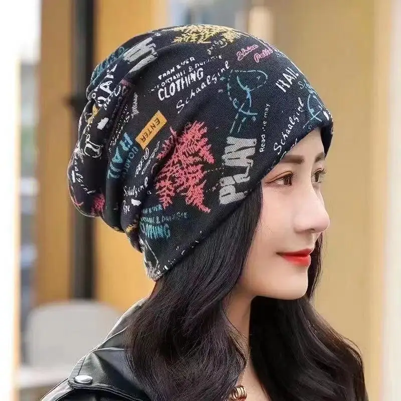 Fashion Double Head Cap Bib Twist Cap Multi-Functional Printed Scarf Cover Cap Neck Cap Face Mask Headscarf Cap C081 4