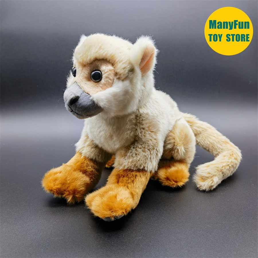 Realistic Squirrel Monkey High Fidelity Monkey Plushie Saimiri Monkey Plush Toys Lifelike Animals Simulation Stuffed Doll Toy 4
