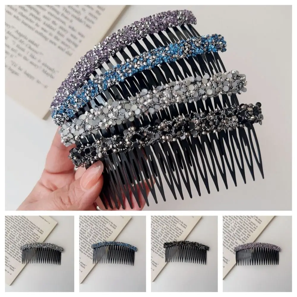 Korean Rhinestone Comb Hair Clip Fashion Teeth Invisible Hair Styling Accessory Shiny Headwear Gift 64pcs diamond painting convenience tools beads container rhinestone diamond storage accessory box diy beads plastic box