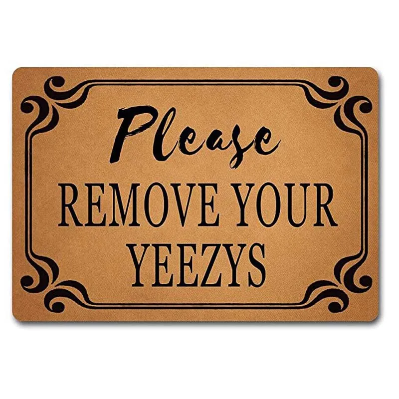 I Tappetini Per Zerbini Anteriori Si Prega Di Rimuovere Il Monogramma Zerbino Yeezys Tappeti Per Porte Di Benvenuto Top In Tessuto Non Tessuto Con Fla