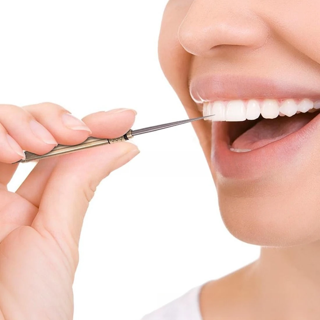 New Titanium Outdoor Portable Multifunctional Toothpick Bottle Fruit Fork Camping Tool Toothpick Tube Stronger Than Dental Floss