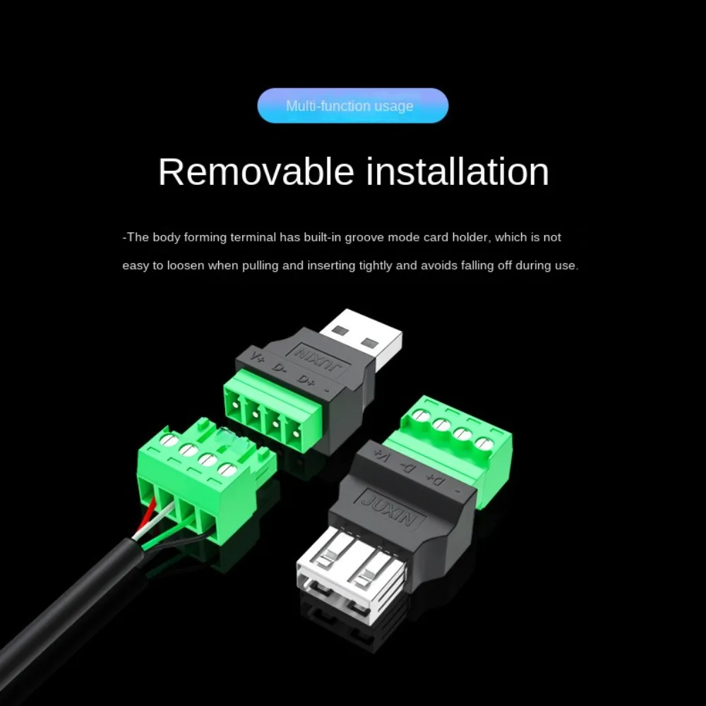 USB 2.0 Type A Screw Terminal Plug Adapter