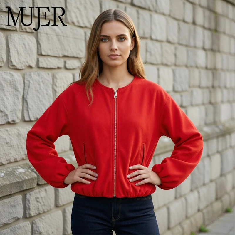 Vestes bomber en polaire pour femmes, veste de sport douce à fermeture éclair, veste courte décontractée pour femmes, manteaux à manches longues pour femmes, vêtements d'extérieur