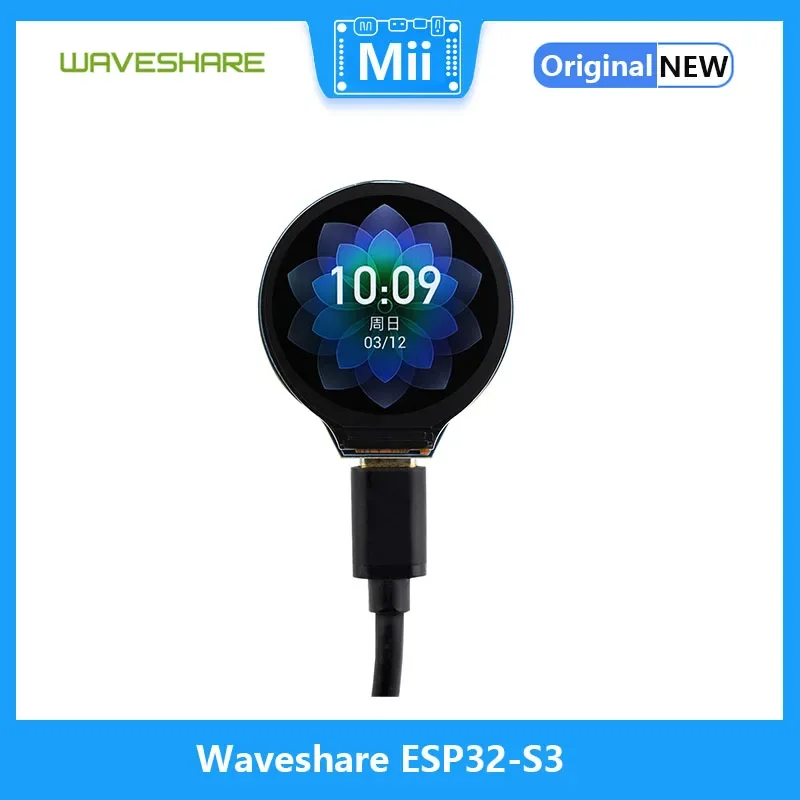 Waveshare ESP32-S3  , 32 Ʈ LX7  ھ μ, GC9A01 ÷ ̹ Ĩ , 1.28 ġ IPS LCD
