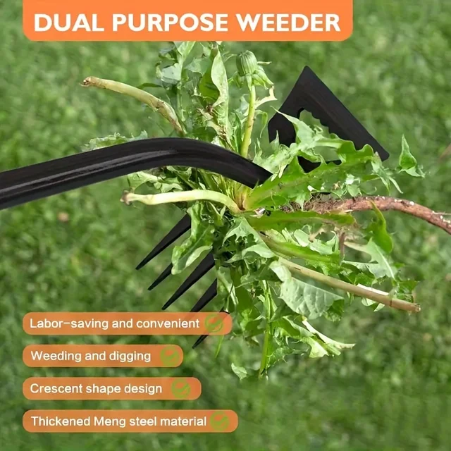 Manual multi-functional weeding rake gardening tool, portable weeding rake for gardens, root-pulling tool 2