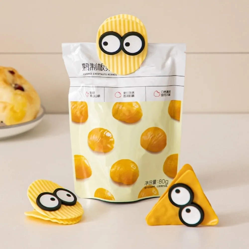 Large Opening Snack Bag Clip Non-slip Teeth Potato Chip Shape Kitchen Food Sealing Clip Cute Funny Moisture-proof Sealing sealing clips bag clips bread bag clips kitchen bag clips storage bag clips