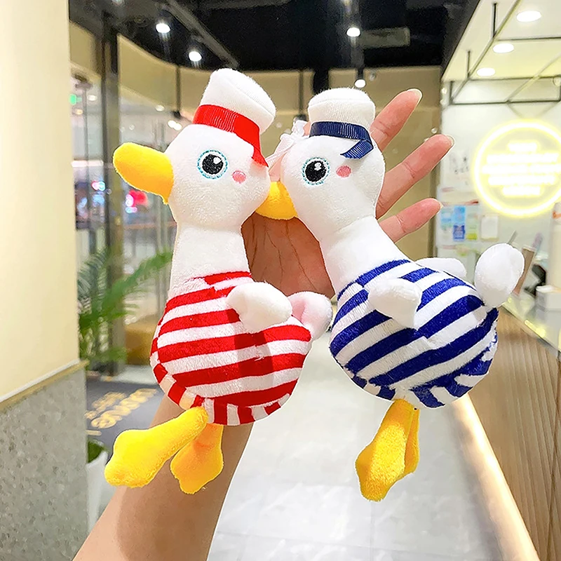 Cute Navy Duck Plush Toy Cartoon Animal Pendant Soft Stuffed Doll Keychain Backpack Car Bag Key Ring Decor Couple Gift eastpak day pak r 6d7 blocktype navy backpack