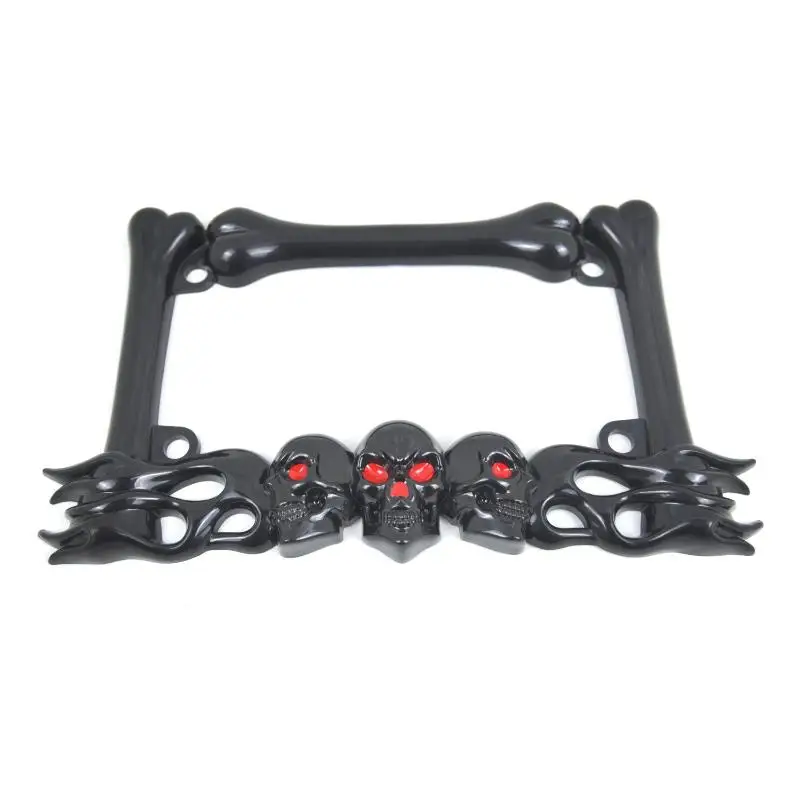 Skull frame mounted on motorcycle