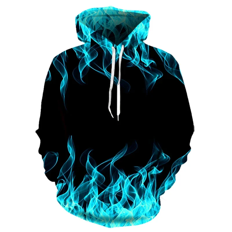 thumbnail image 1 of Sudadera con capucha para hombre con estampado 3D de llamas, tendencia urbana, hip hop, otoño, manga larga, ropa popular de gran tamaño para hombre, 1 of 5