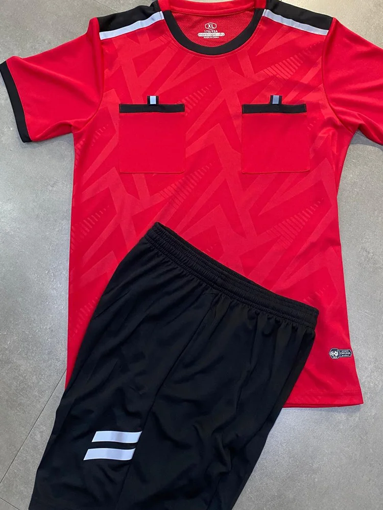 Men's Referee Soccer Jerseys - Short Sleeve Sportswear with Pockets
