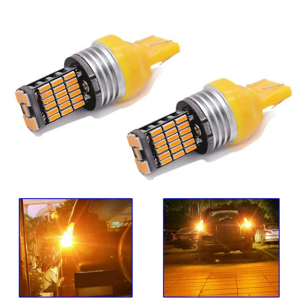 

2× Car T20 Led Amber Canbus 7440 Turn Signal Light WY21W Bulb Tail Light 45SMD Car Accessories High Quality Tail Lights