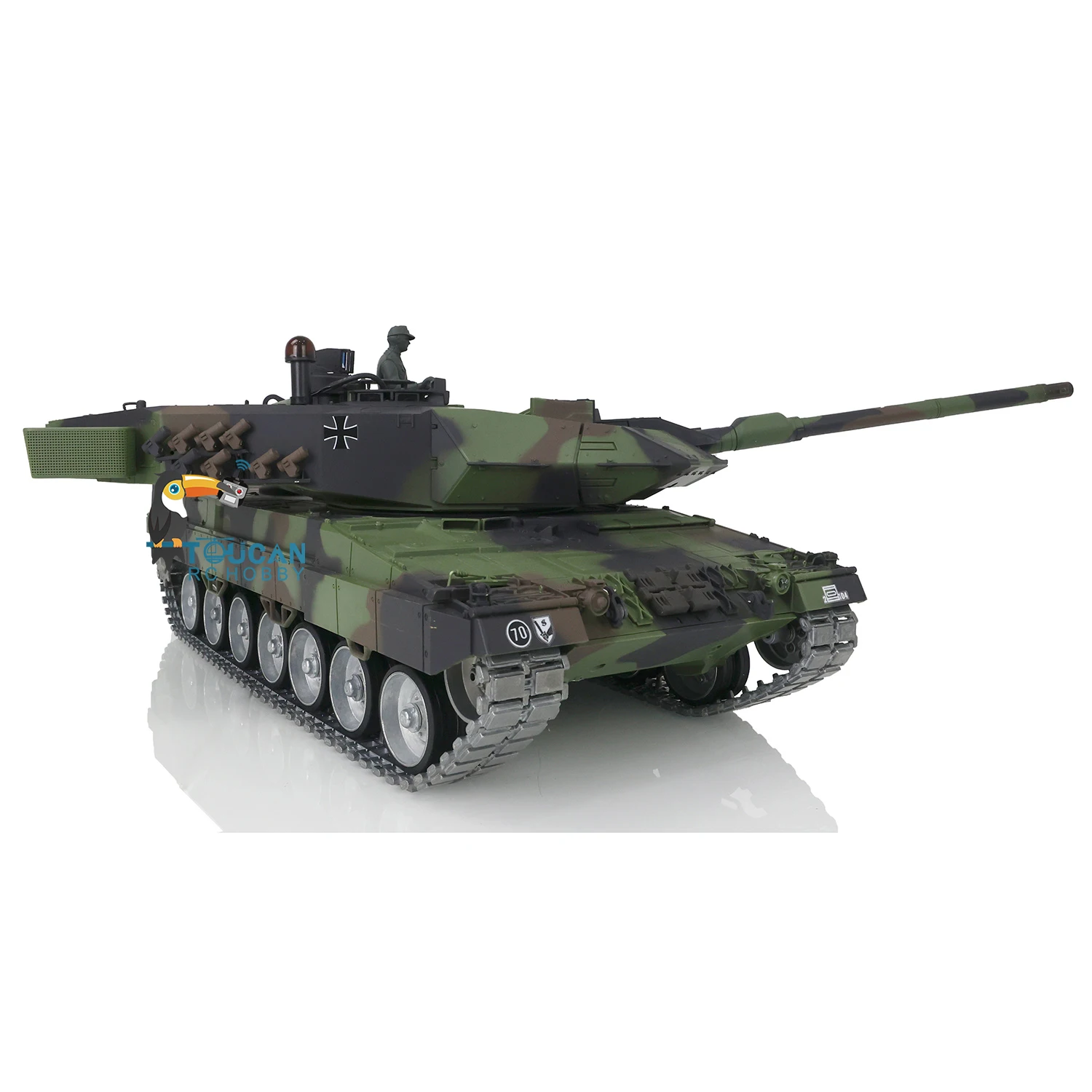 1/16 HENG LONG 7.0 Customized Leopard2A6 RC Tank 3889 Metal Tracks FPV Recoil Remote Control Car TH17595-SMT4 5