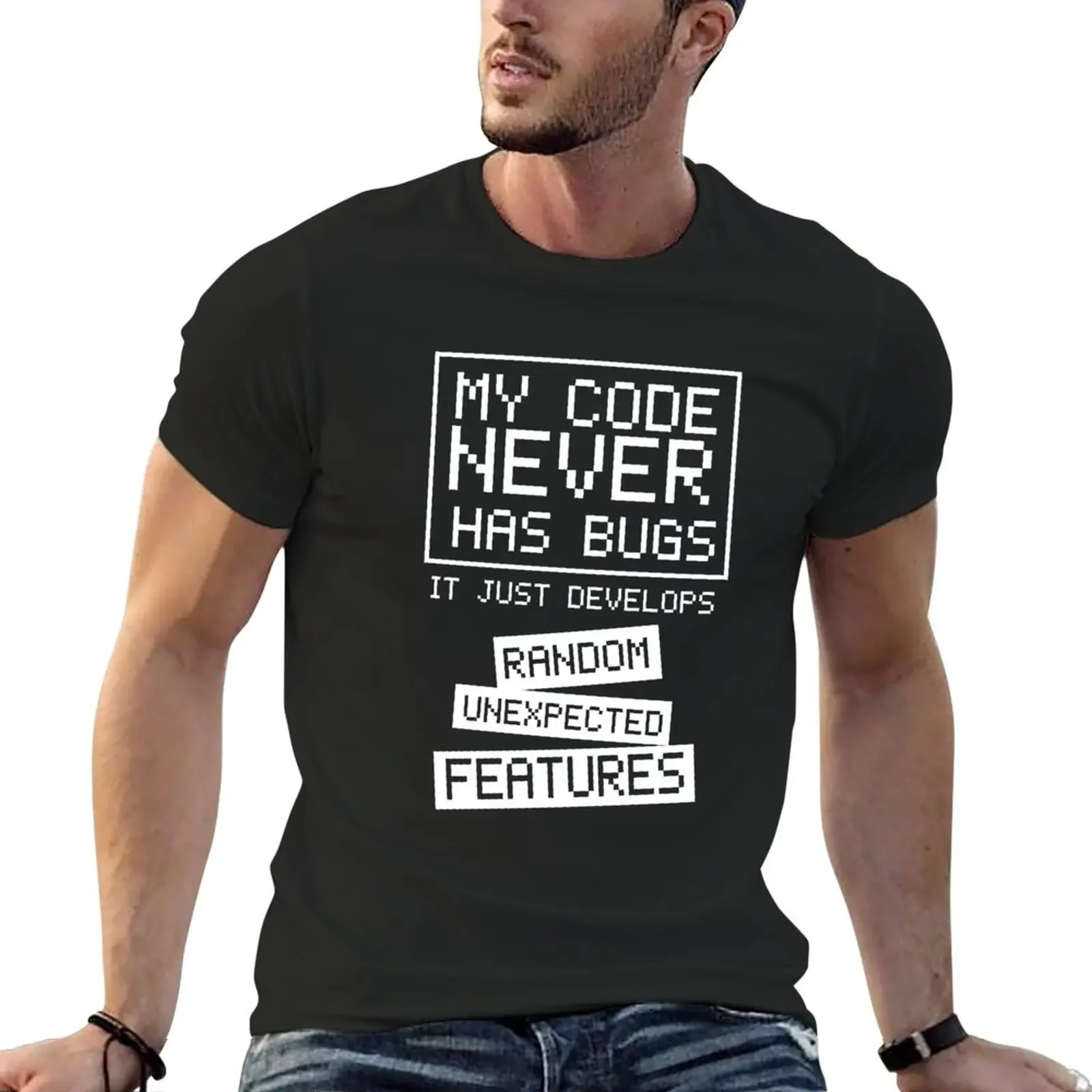 

My Code Never Has Bugs T-Shirt plain heavyweights workout shirts for men