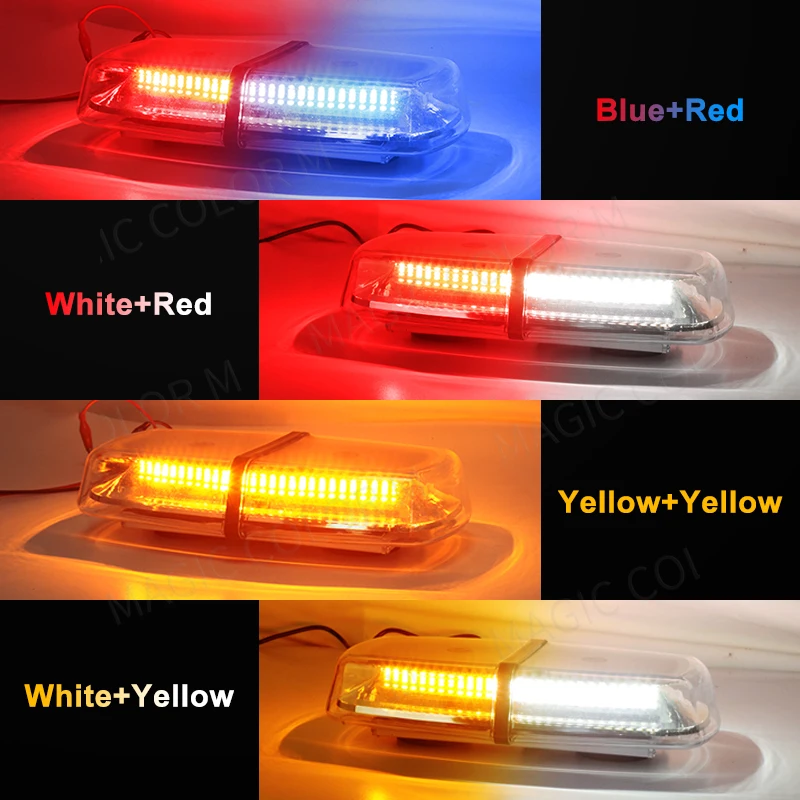 72SMD Car LED Strobe Roof Lights Becaon Police Emergency Magnetic Warning Lamp Vehicle Ambulance Red Blue Yellow White 12V 24V