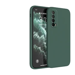Premium Square Liquid Silicone Shockproof Phone Case - Soft Back Cover for Honor 10X Lite (Dark Green)