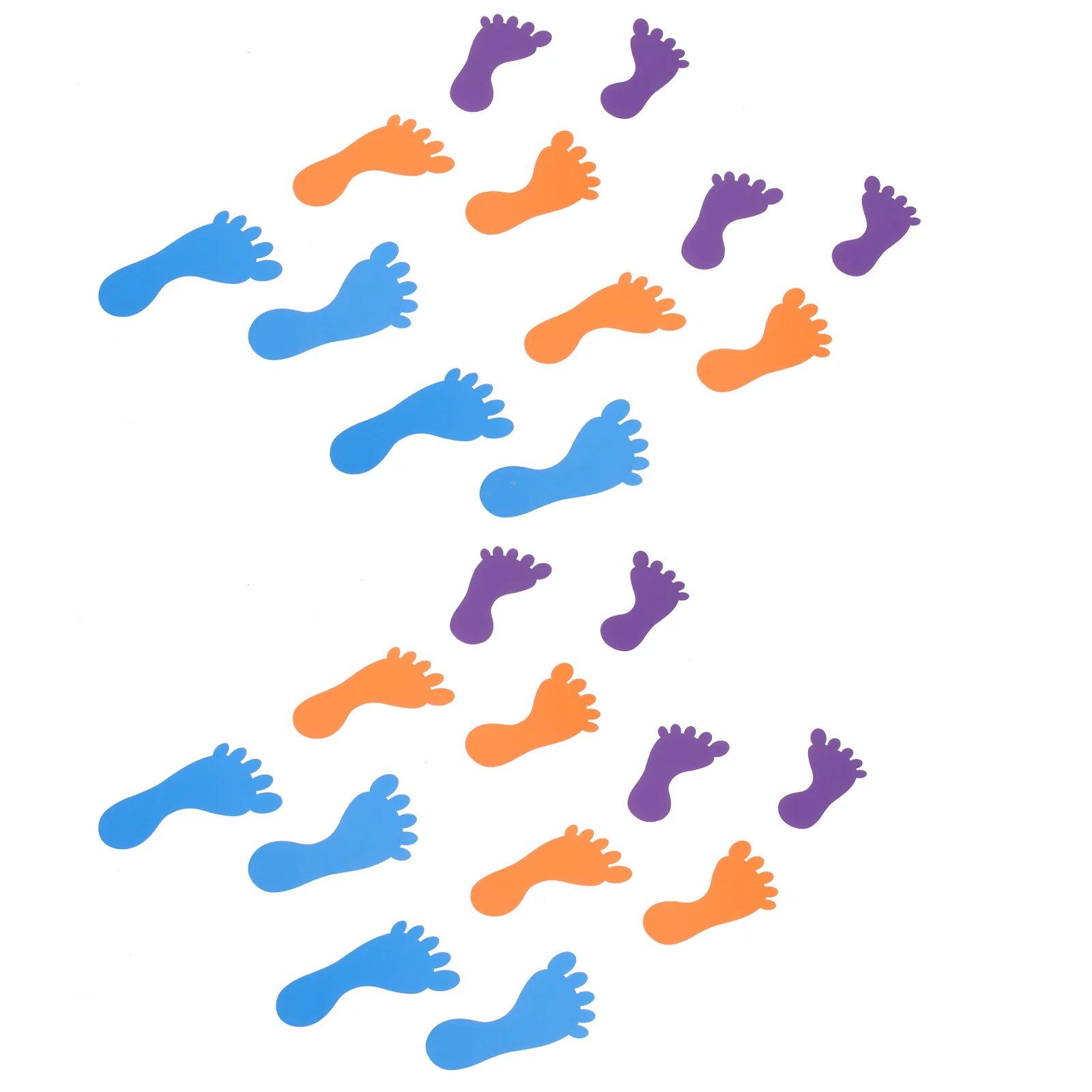 

27 Pairs PVC Floor Stickers Carpet Colorful Creaitve Footprint Bathroom Anti-slip