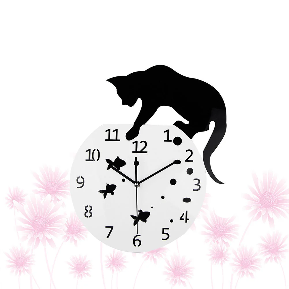 Black Cat Fish Tank Wall Clock