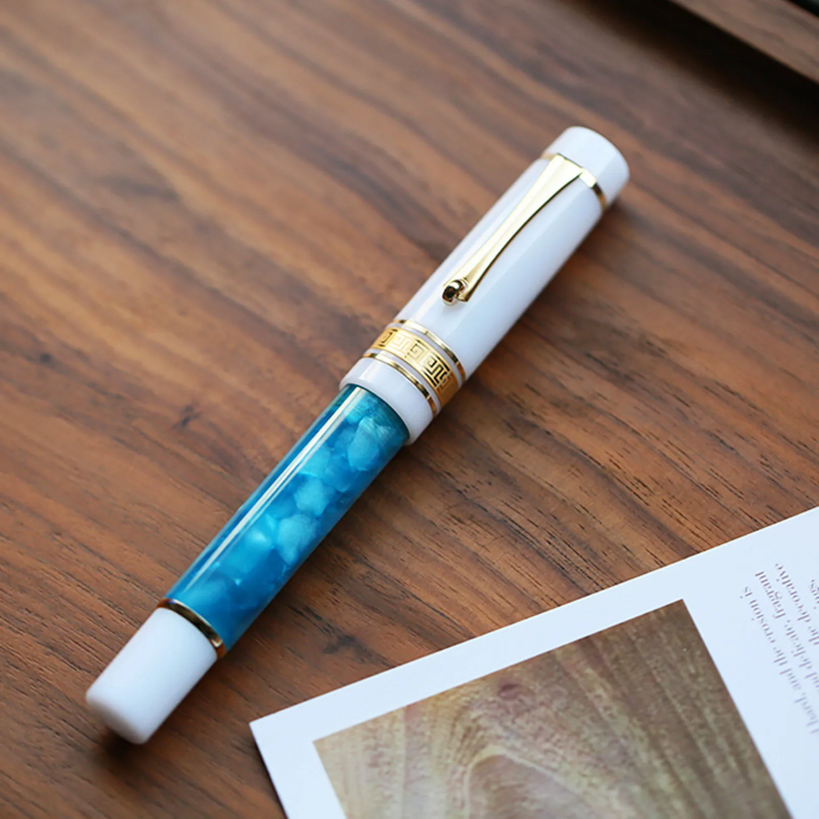 Elegant MAJOHN M400 Fountain Pen with Silver Nib and Ink Converter - Premium Resin Writing Instrument