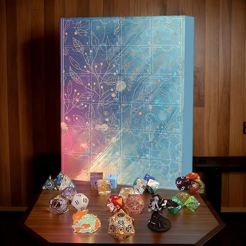 Dice Advent Calendar Christmas Countdown Calendar 24 Days D&DDice Set for D&DDungeons DragonsPathfinder RPGDND Gifts
