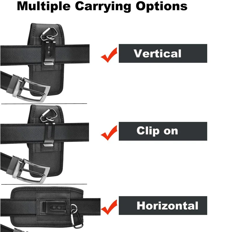 Nylon Cell Phone Belt Clip Holster Pouch Buckle Wallet Card Holder Case Cover For iphone 15 14 Pro Max Samsung S24 S23 Ultra Bag 5