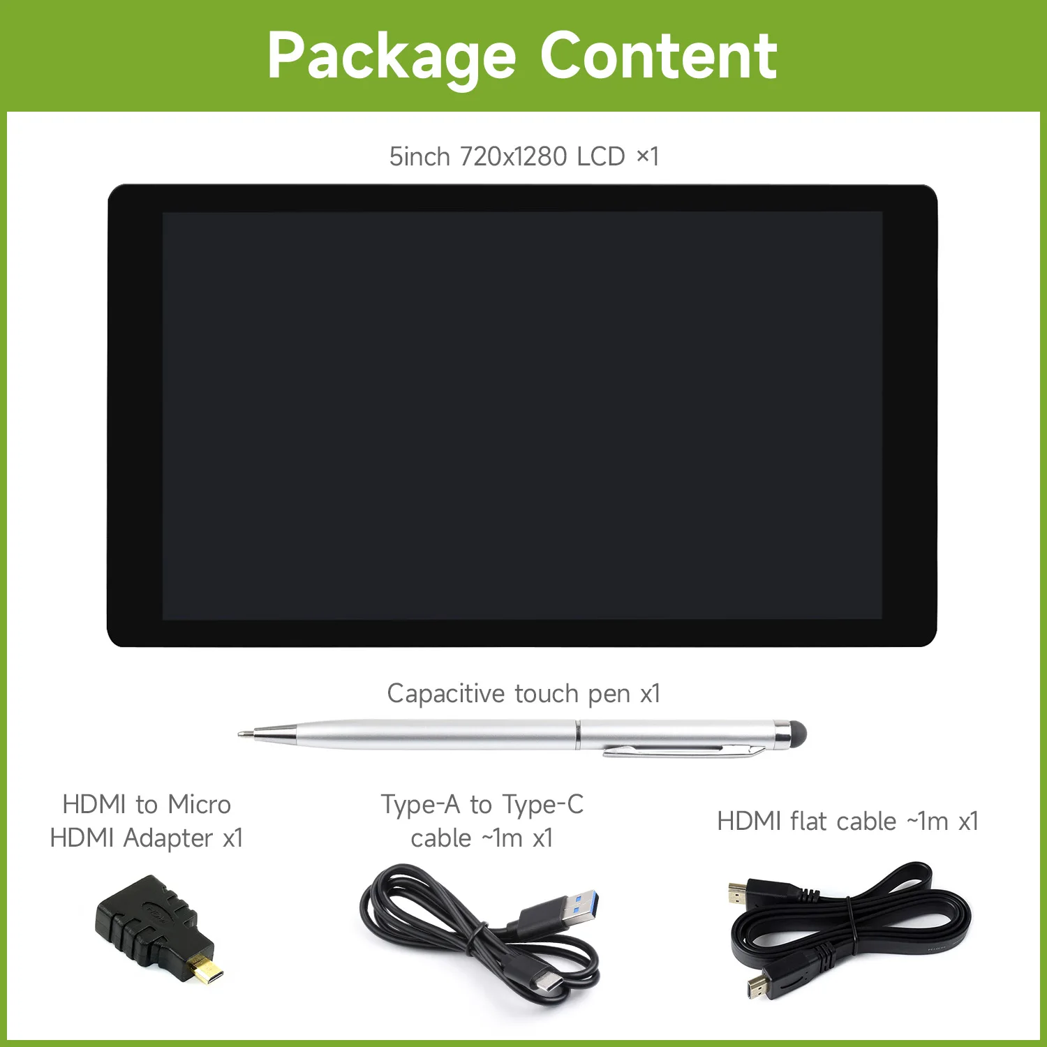 Waveshare 5inch Capacitive Touch Display, 720&times;1280, Optical Bonding Toughened Glass Panel,HDMI Display for Raspberry Pi 5/4B/3B