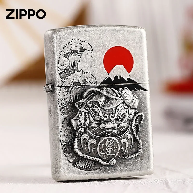 Accendino Zippo Silver Mount Fuji Japan Design Collezione Antivento In Scatola