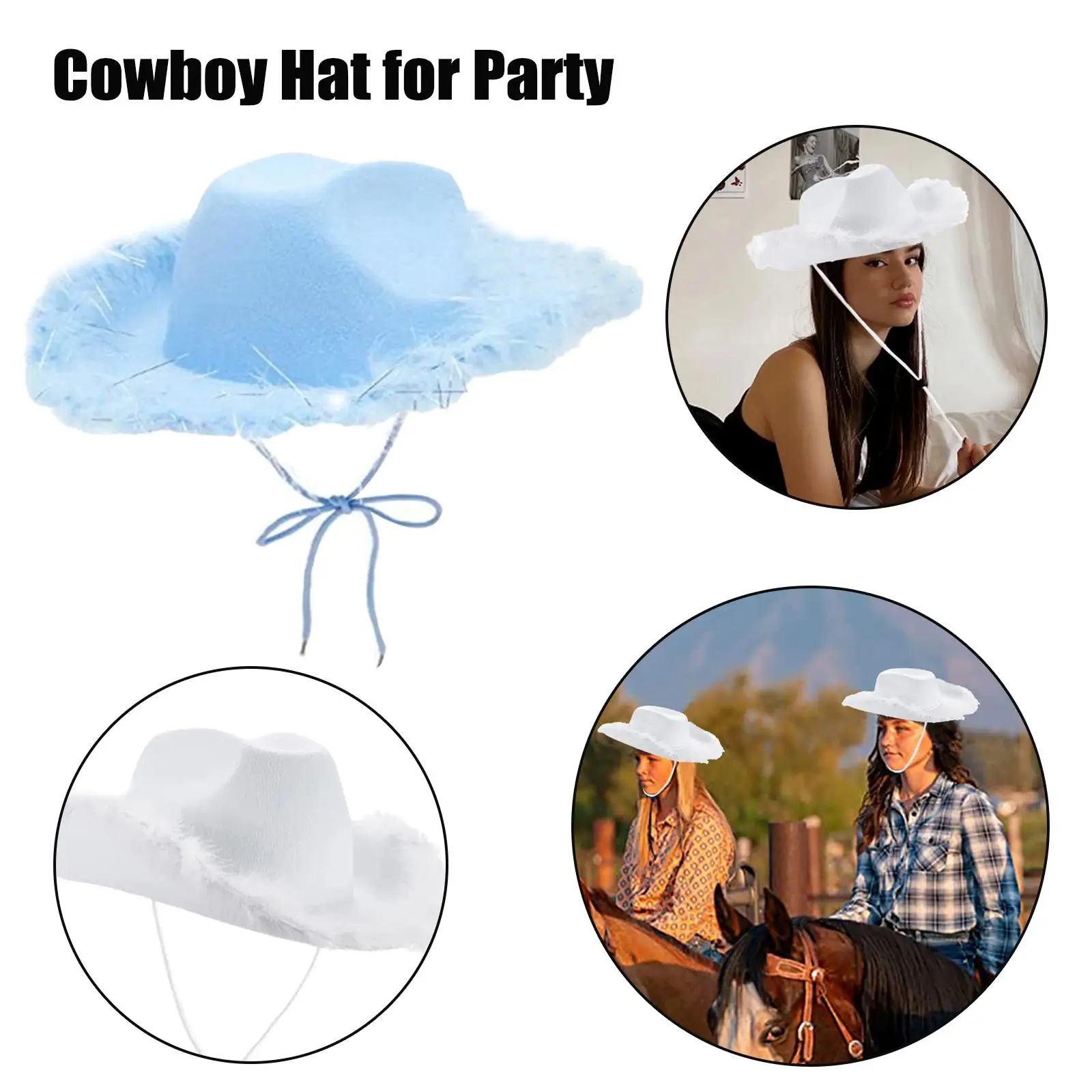 Cowboy Hats Cowgirl Hats For Christmas Bachelorette Party Carnival Rave Costume Accessories