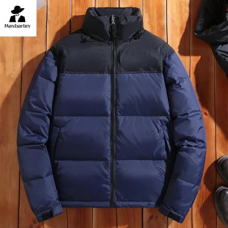 Casual Lightweight Down Jacket Men's Winter New Splicing Thick Warm Parka Short Women Snow Skiing White Duck Down Padded Coat