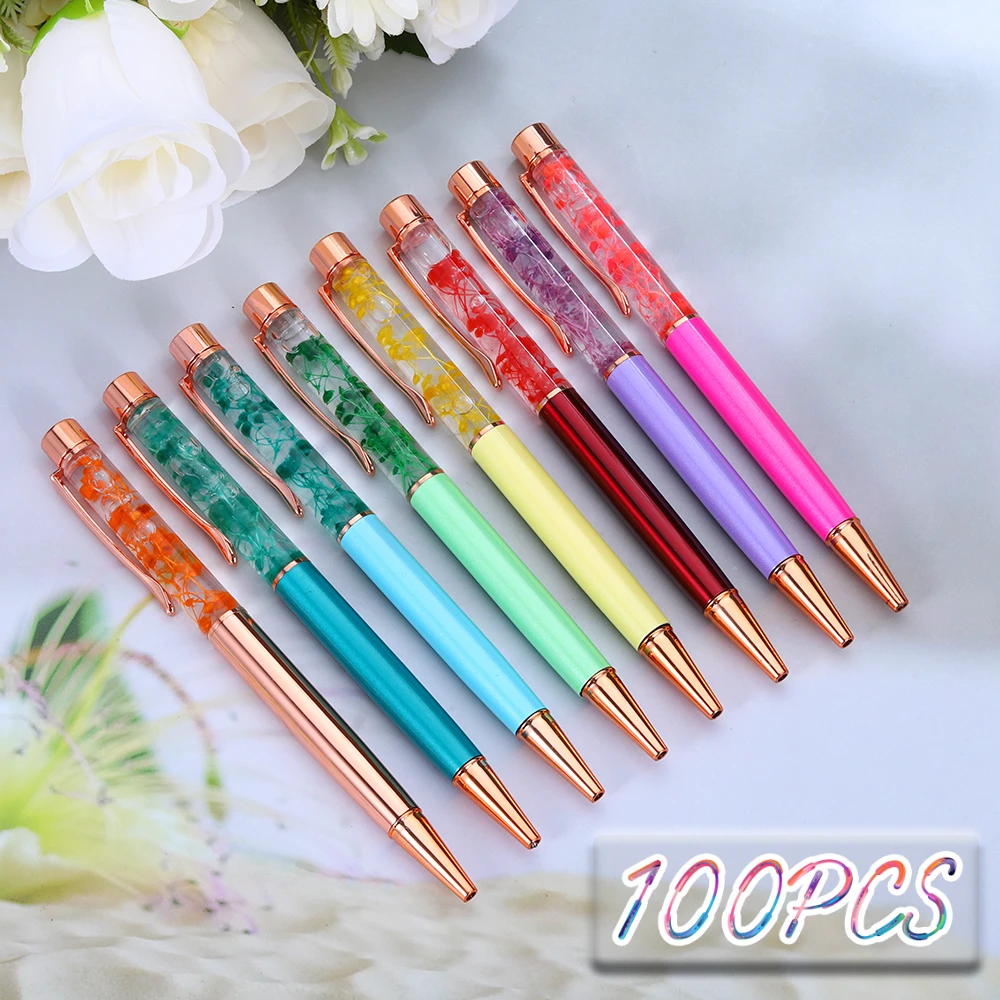 Penrfaiy Brand Roller Ballpoint Pen Office School Supplies Gold Rollerball High Quality Stationery Spinning Crystal Pen Gifts