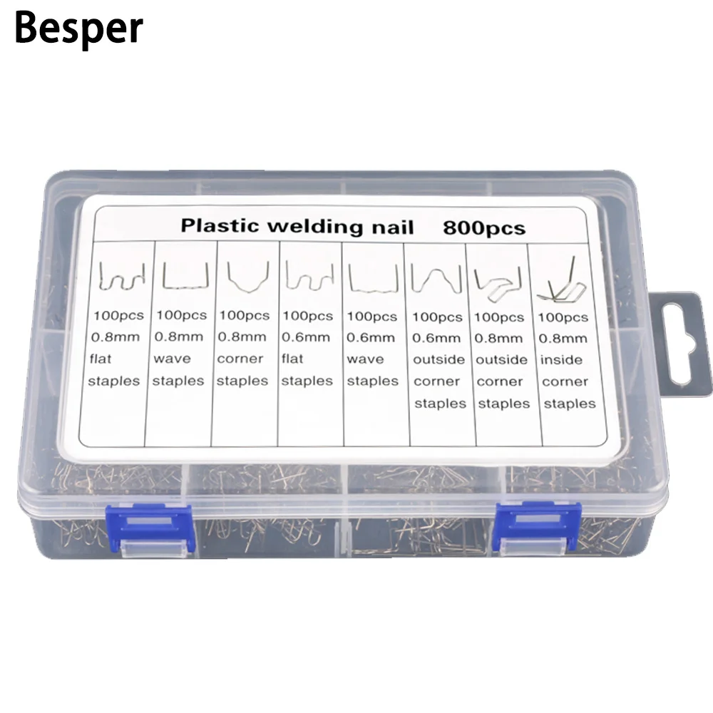 Besper 400/600/800 Stück geschnittene Wellenklammern, Heißhefter, Kunststoffreparatur, Standard-Vorgeschnittene Heißklammern, elektrisches Löten – Detail 6