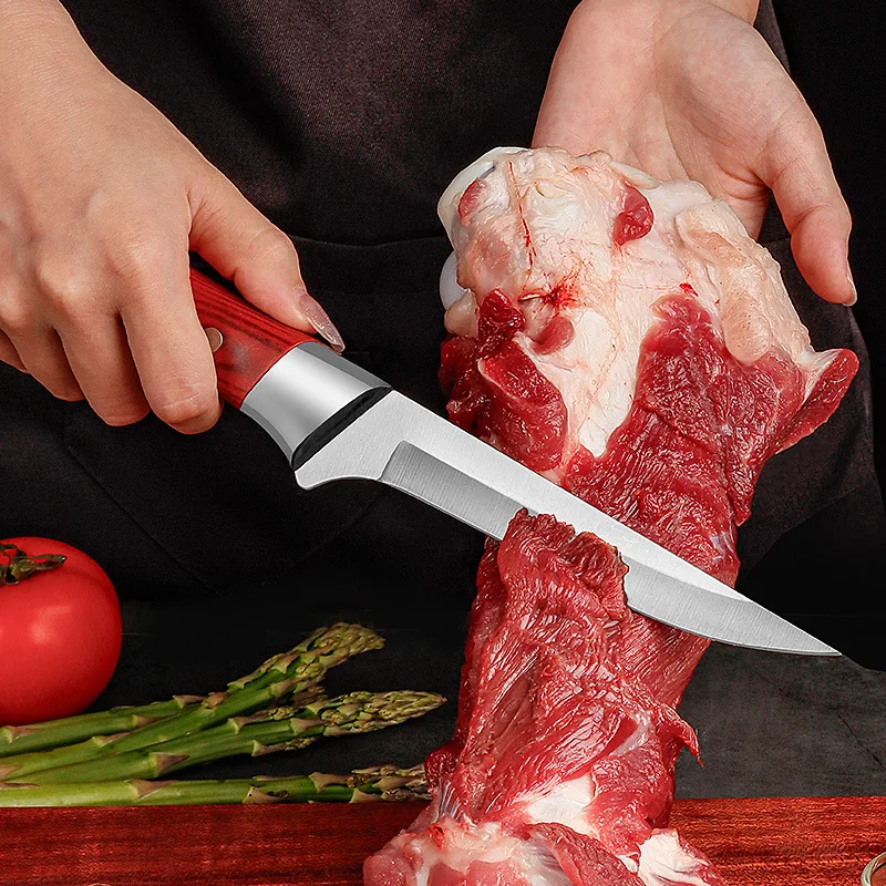 Nóż do trybowania kuchnia ze stali nierdzewnej tasak do mięsa ostry nóż do obierania owoców warzywny szef kuchni nóż do krojenia krojenie ryb z pokrywą