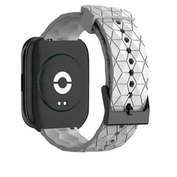 Silicone Sports Band with Soccer Print for Smartwatch Replacement Strap (White)