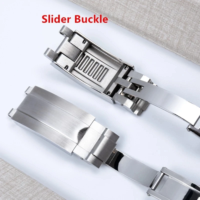 9mm Stainless Steel Folding Buckle Glide Lock Fit For Rolex Submariner