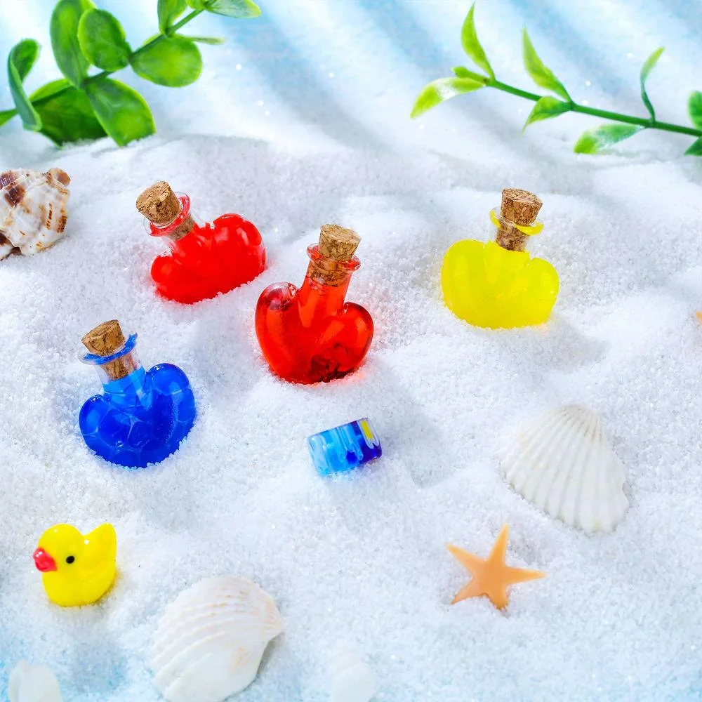 Glass Bottles Mini Glass Bottles 10pcs 22x26mm Glass Bottles Heart Shape Clear Drifting Bottles with Cork Stoppers Wedding Party Supplies