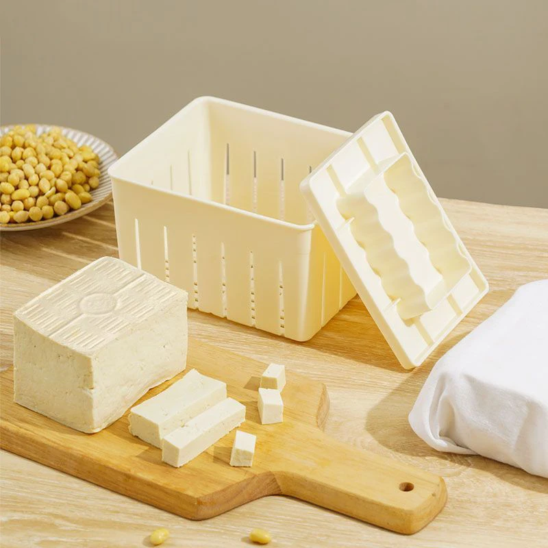 Tofu Press Presser DIY Plastic Tofu Press Mould Homemade Mold Curd Presser Making Mold Cloth 1/2/4PCS