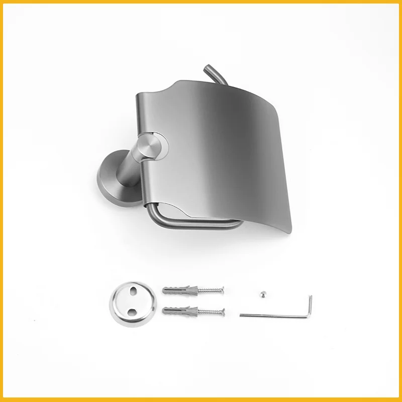 Grey Bathroom Hardware Set Accessories Kit Stainless Steel Round Wall Rack Hand Bar Toilet Roll Paper Holder Robe Towel Hook