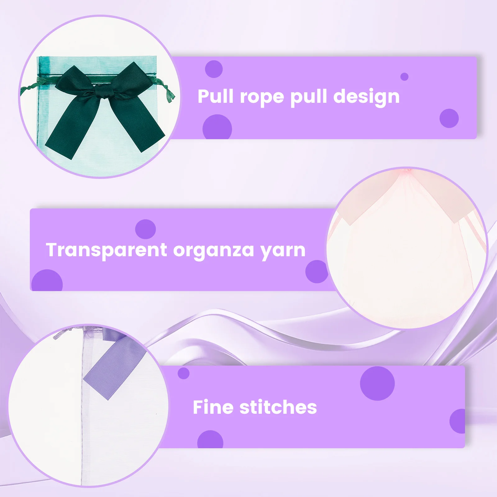 Organza Wedding Party Gift Bags Transparent Mesh Pouches