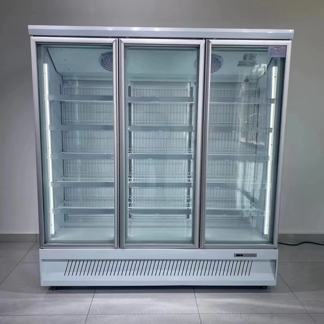 Supermarket Commercial Open Display Cabinet Air Cooling Vertical Showcase Bottom Mounted Freezer