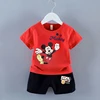 DISNEY Summer Children's Pullover Sets Mickey Print Boys Clothing Sets Breathable Thin Kids Tshirt And Shorts 2pcs Suit 1