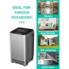 Full Automatic Washing Machine with LED Display, 25 lbs Portable Washer Drain Pump, Come with a Glass Cover, 8 Programs 6