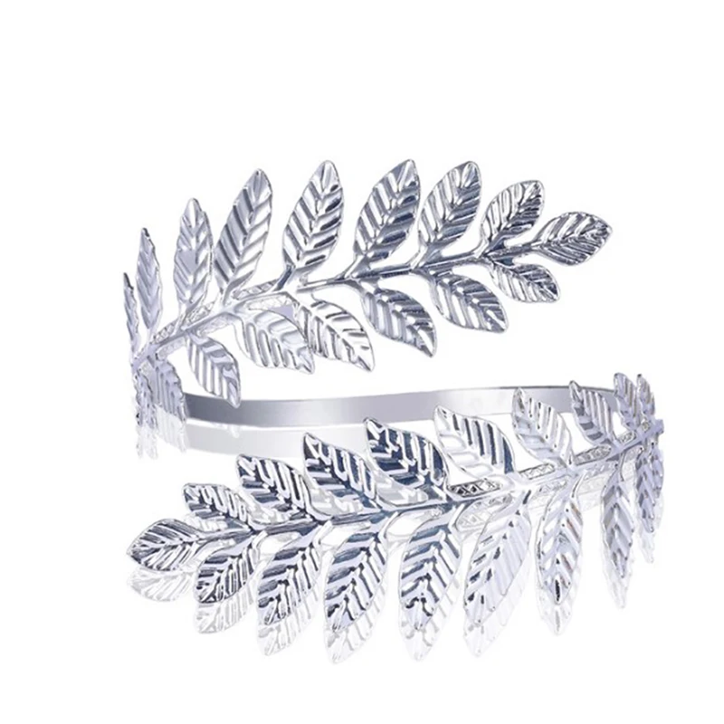Laurel Leaf Bracelet Gold Silver Plated Greek Roman Armband Upper Arm Cuff Armlet Festival Bridal Belly Dance Jewelry