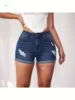 Summer Western Distressed Denim Shorts High Stretch Cross-Border 2025 Spring Seasonal Fashionable Casual Japanese Style