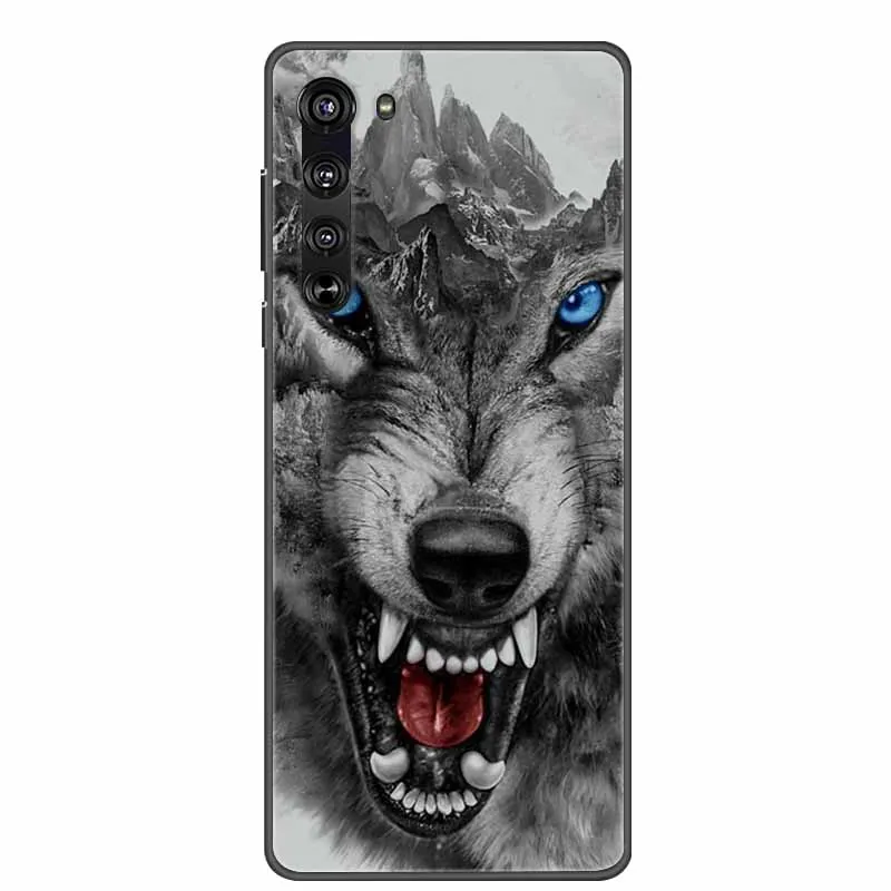 Silicone Soft TPU Animal Design Shockproof Phone Case - Wolf Theme