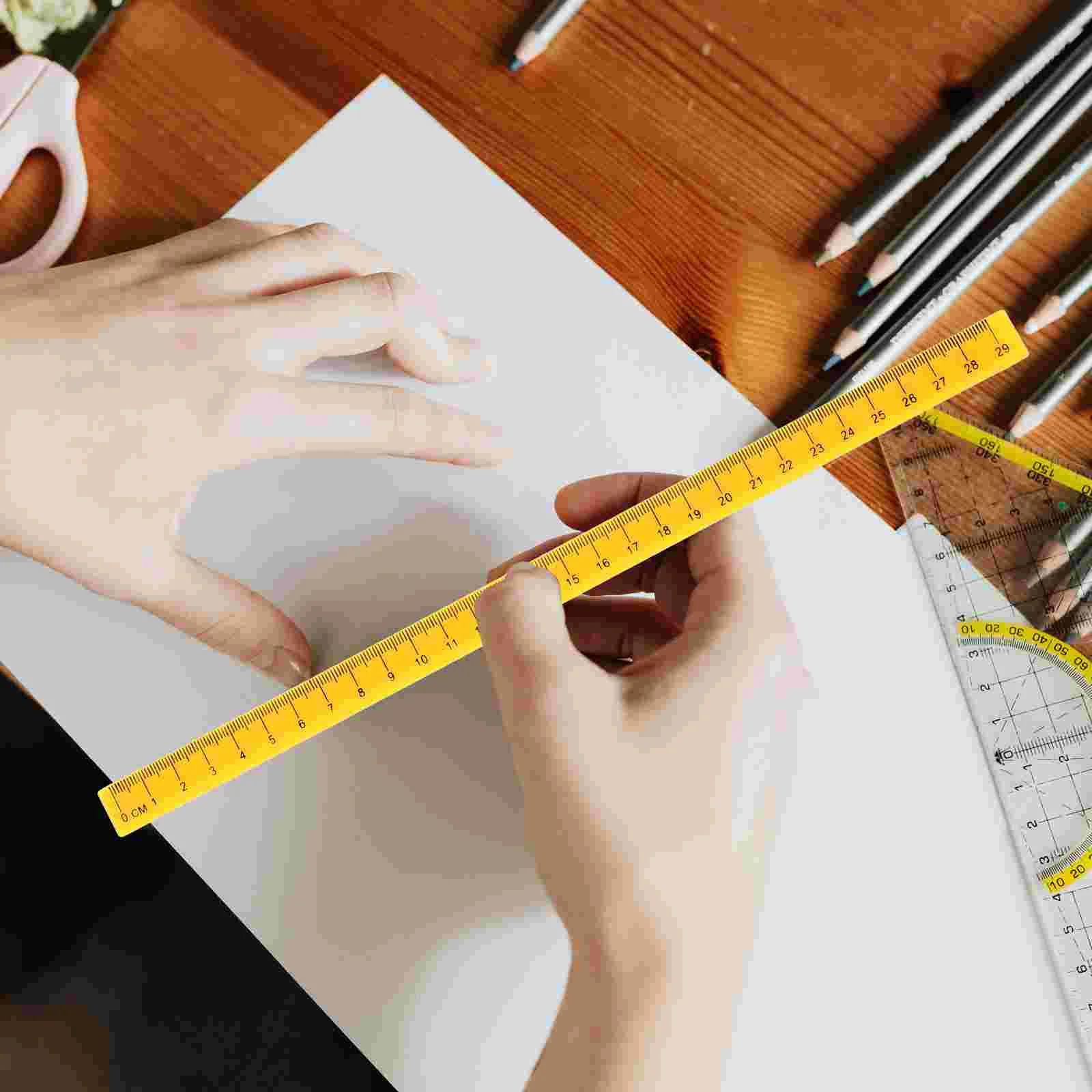 5 Pcs 플라스틱 자기 눈금자 참신 눈금자 학생을위한 센티미터가있는 학생 액세서리 유연한 작업