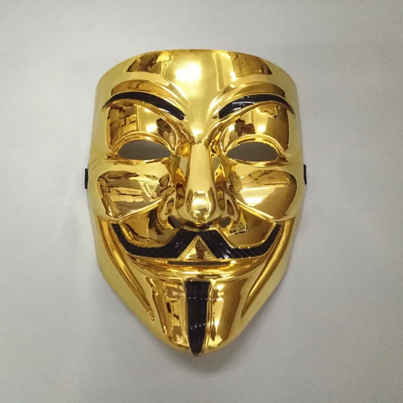 Movie V for Vendetta Mask PVC Mask Cosplay Full Face Film Theme Vendetta Mask Hacker Halloween Grimace Masks Supplies Toys