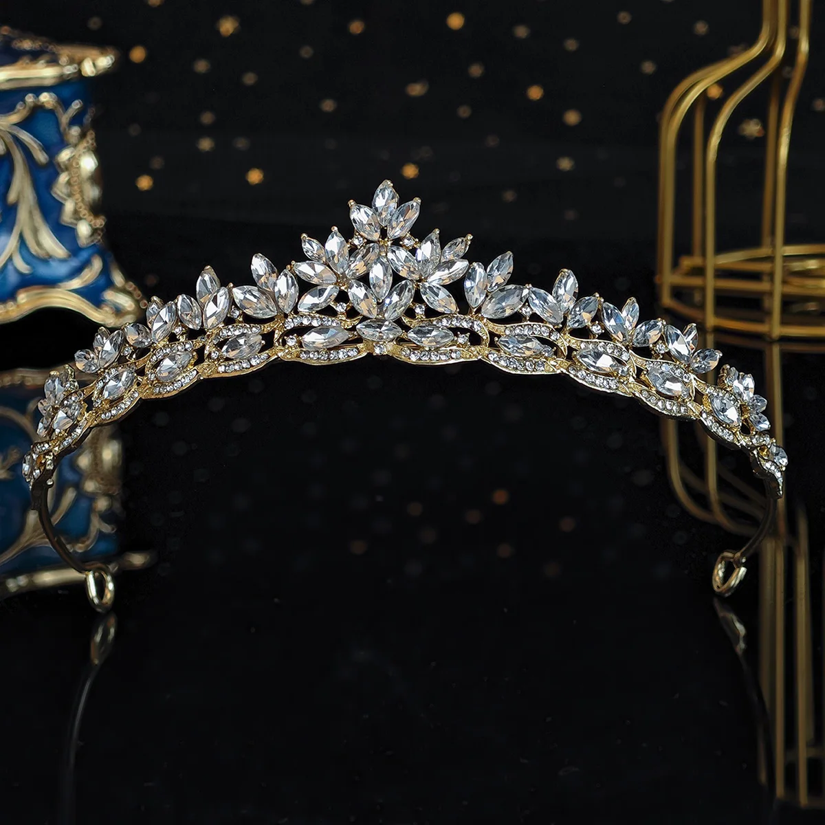 Braut Hochzeit Haarband Strass Diademe und Kronen Frauen Kristalls chmuck Zubehör Party Brautjungfer Kopf bedeckung – Detail 2